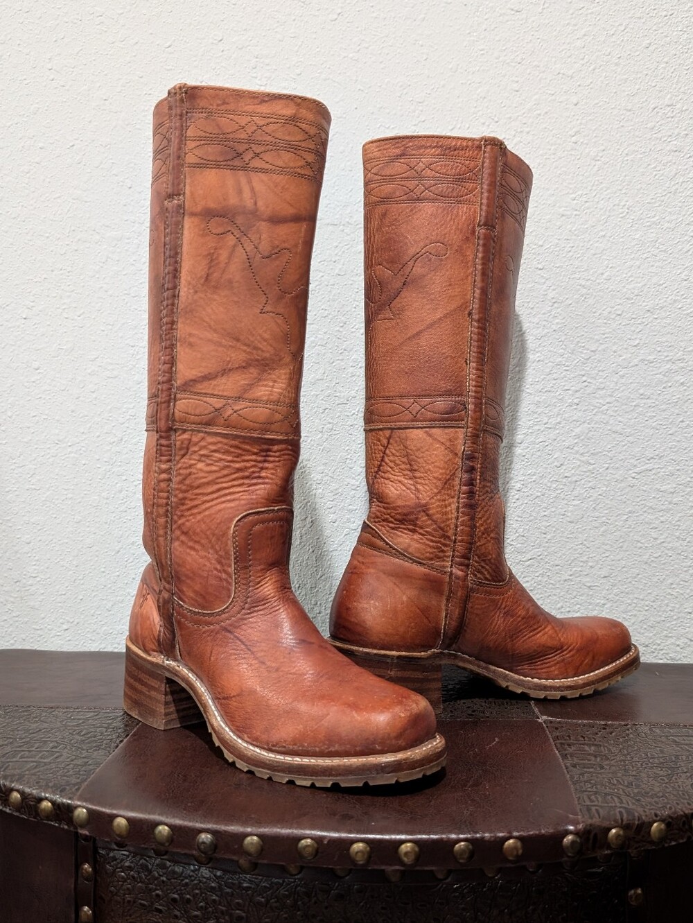 FRYE Campus Horse stitching Boots Size 7 Women's - Picture 9 of 16
